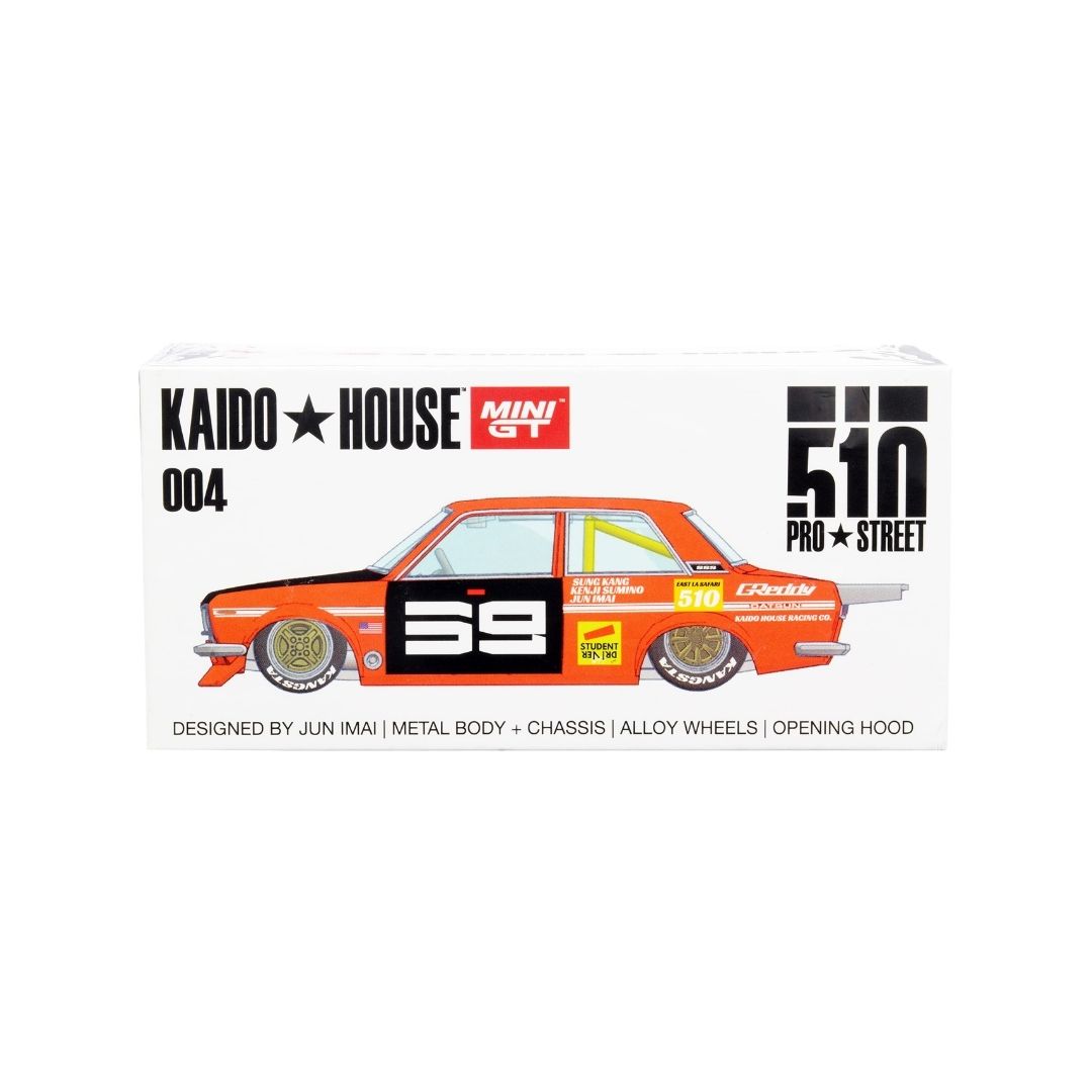 Kaido Datsun 510 Pro Street SK510 Orange, Mini GT 1:64 (004)