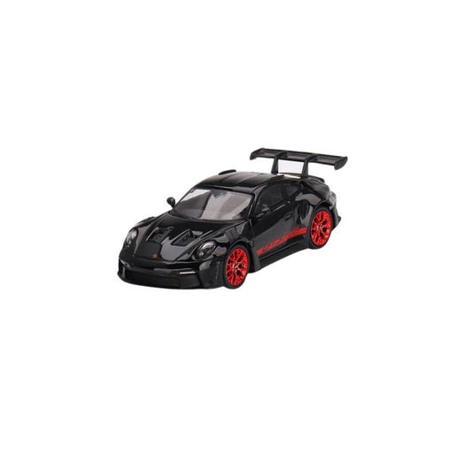 Porsche 911 (992) GT3 RS Black with Pyro Red, Mini GT 1:64 (681)