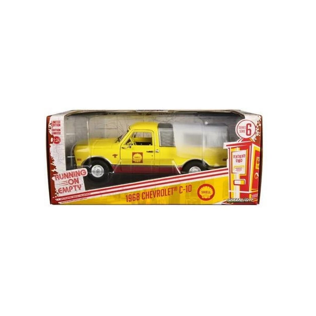 Running on Empty Series 6- 1968 Chevrolet C-10 with Camper Shell - Shell Oil 85070-B Greenlight 1:24
