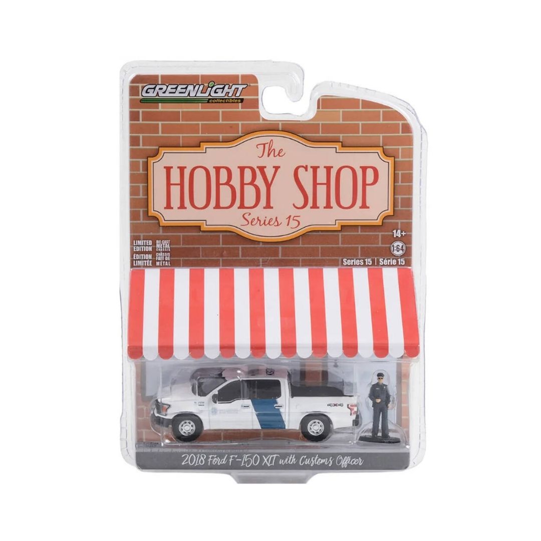 The Hobby Shop Series 15- 2018 Ford F-150 XLT with Customs Officer 97150-F, Greenlight 1:64